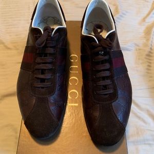 Brown Gucci loafers